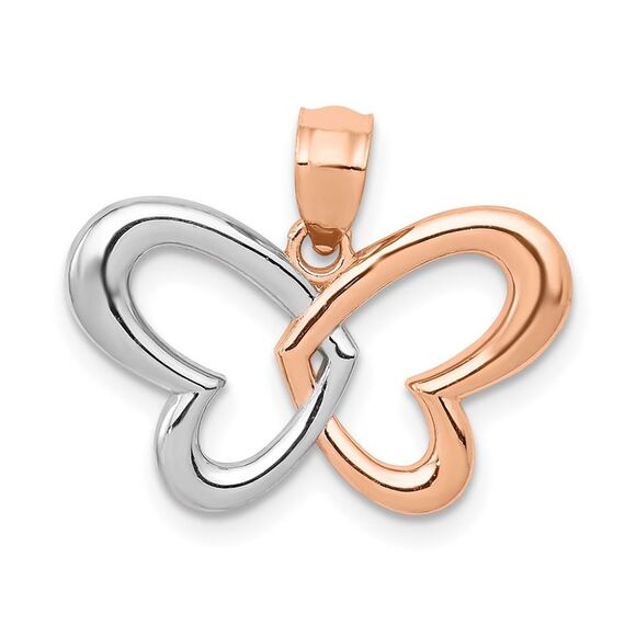14k Rose Gold w/Rhodium Butterfly Pendant,All Products : American Fashion Style Bags On Sale 14k Rose Gold w/Rhodium Butterfly Pendant,All Products : American Fashion Style Bags On Sale